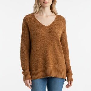 Camel Lucky Brand V Neck Sweater